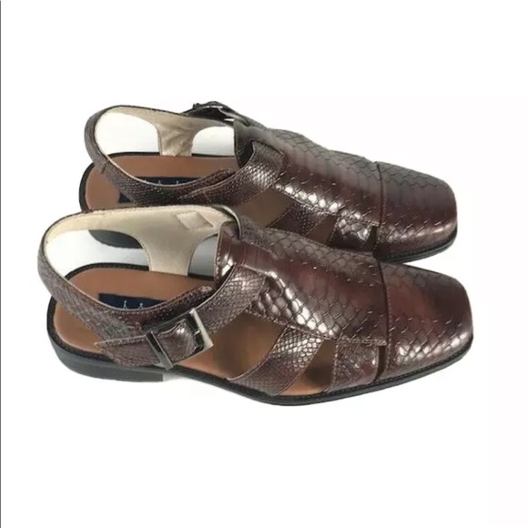 Majestic Men's Brown Sandals Covered Toe Sling Back Vented Sides Sizes 8.5 - 13 - Picture 3 of 6